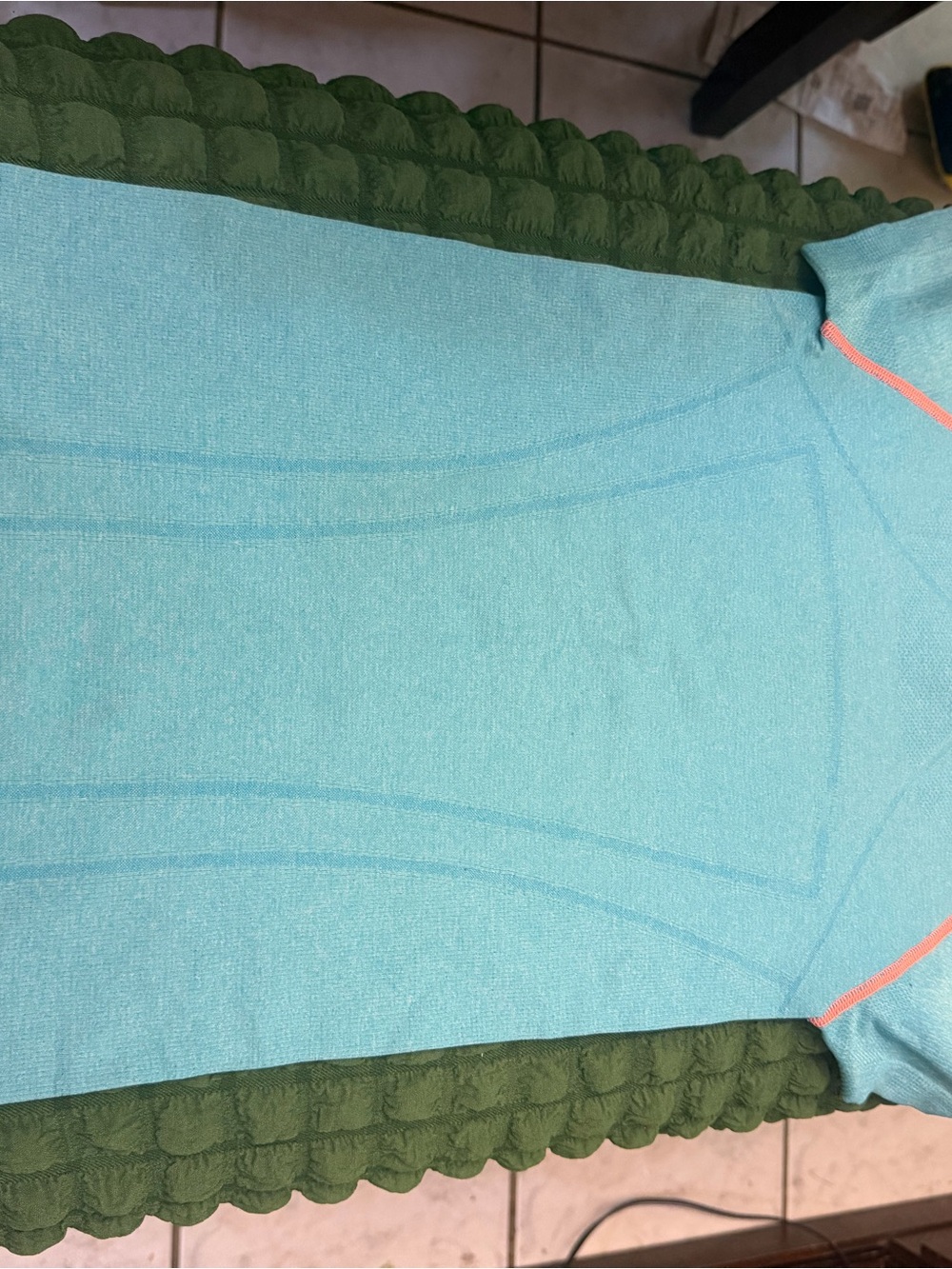 Ivivva Light Aqua Crewneck Sweater with Coral Trim